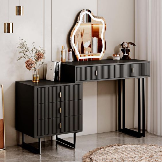 Round Vanity Mirror with Swivel Stand