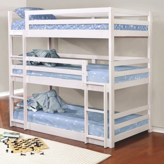 Sleek Triple Sleeper Bed with Underbed Storage