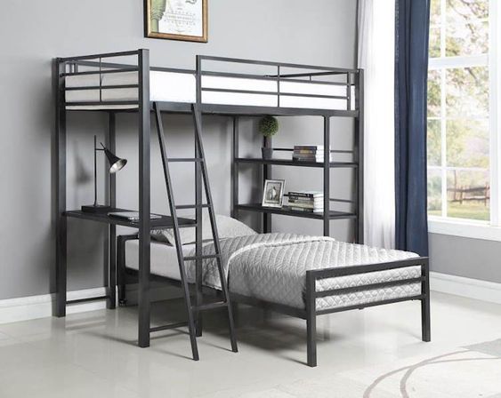 Space-Saving Triple Loft Bed with Storage