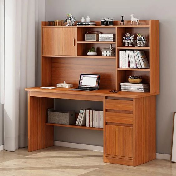 Compact Reading Table with Shelves