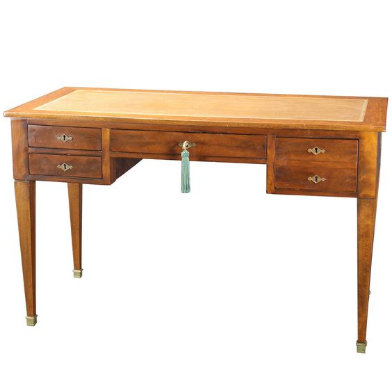 Elegant Library Table with Carved Details
