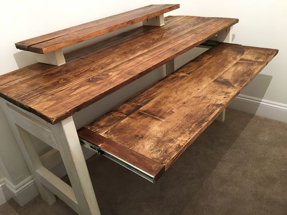 Industrial Style Pipe Desk with Hardwood Top