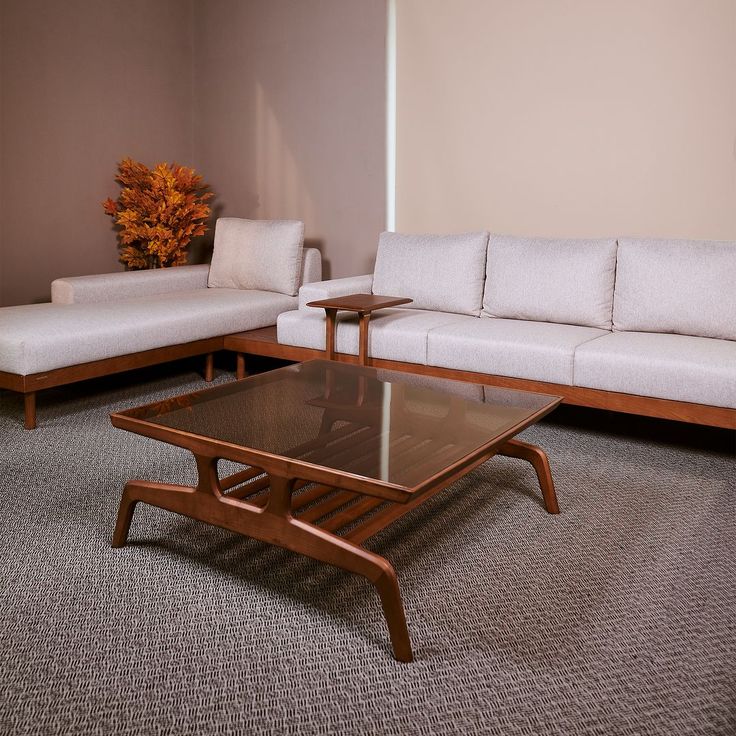 Sleek Walnut Sofa Sets