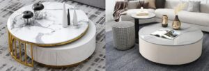  Round Luxury Marble top Metallic Center table