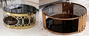  Round Luxury Marble top Metallic Center table