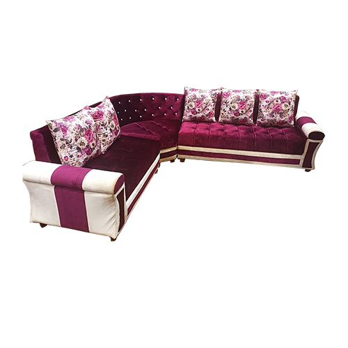 L Shaped Sofaset 7 seater red velvet material
