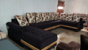 Simple Design U-Shaped Sofaset