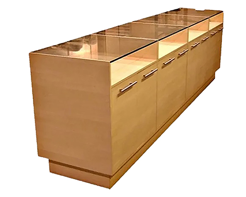 Wooden and glass Display Table