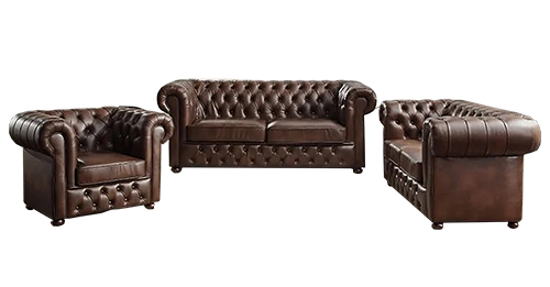Chesterfield Sofa Set 5 Seater Leather