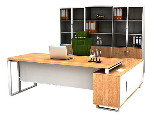 Office Table, chair & shelves