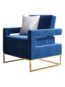 Unique Velvet Armchair with Armrest