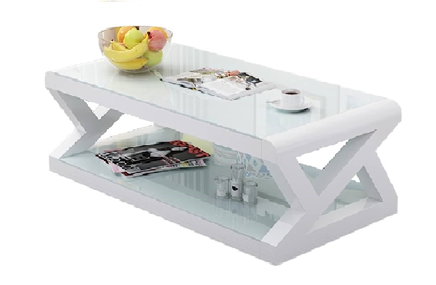 Floor Shelf Center Table with Storage Features a rectangular design