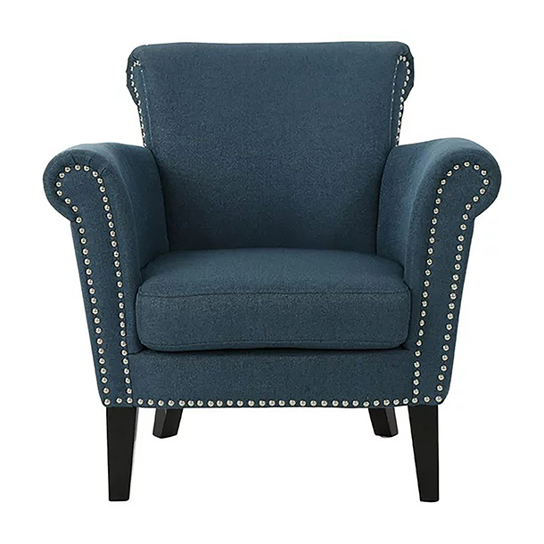 Fabric Club Chair with Square Arms