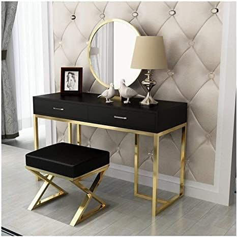 Modern bedroom dressing table with mirror and drawers