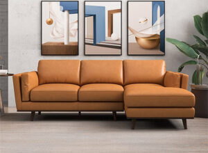L shaped Mid-Century Modern Sofaset 3 seater