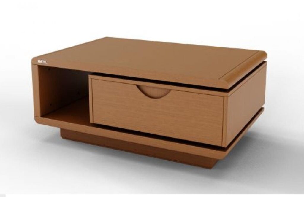 Rectangular Wood Center Table with Drawers