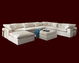U shaped Sectional Sofaset 8 seater mordern design with Center Poof