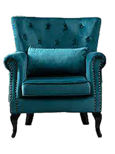 Fabric Club Chair with Square Arms