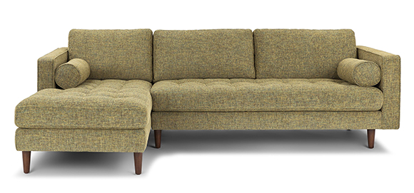 L shaped Mid-Century Modern Sofaset 3 seater