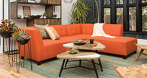 L shaped Mid-Century Modern Sofaset 3 seater