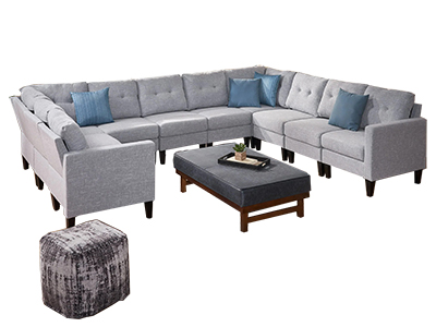 U-Shaped Modular 10 Seater Sofaset