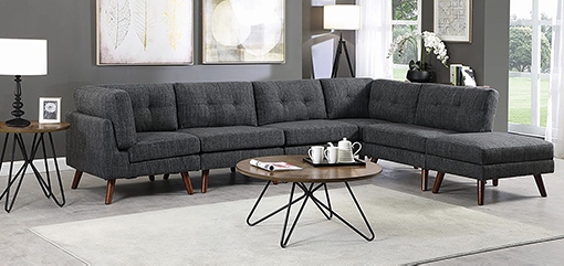 L shaped Mid-Century Modern Sofaset 5 seater