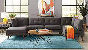 U shaped Mid-Century Modern Sofaset 3 seater