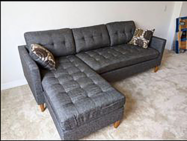 L shaped Mid-Century Modern Sofaset 3 seater