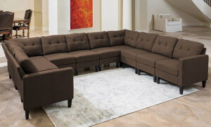 U shaped Mid-Century Modern Sofaset 3 seater