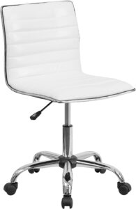 High Back Designer Armless White Office Chair