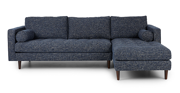 L shaped Mid-Century Modern Sofaset 3 seater
