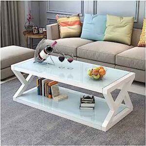 Floor Shelf Center Table with Storage Features a rectangular design