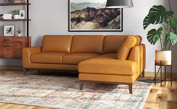 L shaped Mid-Century Modern Sofaset 3 seater