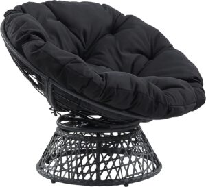 Wicker Papasan Chair with Soft Thick Density Fabric Cushion