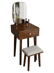 Minimalistic Wood dressing table with stool and Drawers