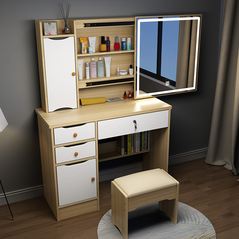 Modern Design Wooden dressing mirror with sliding glass