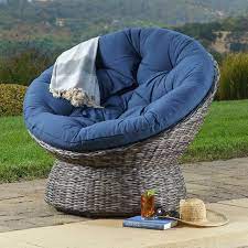 Wicker Papasan Chair with Soft Thick Density Fabric Cushion