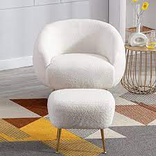 White Exotic club chair with legrest