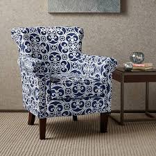 Upholstered Club Chair with wooden legs