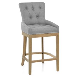 Oak stool charcoal fabric