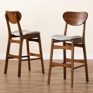 Sturdy solid wooden kitchen bar stools with backrests