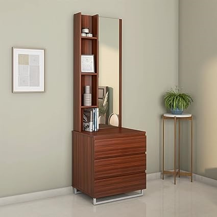 Wooden Dressing Table with Half Glass