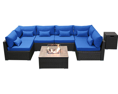 Outdoor rattan 8 seater with center table