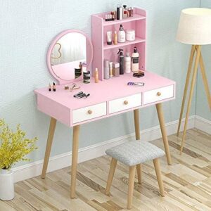 Affordable dressing table with stool and Round Glass 