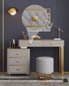 Dressing Tabl with God Legs and round mirror 