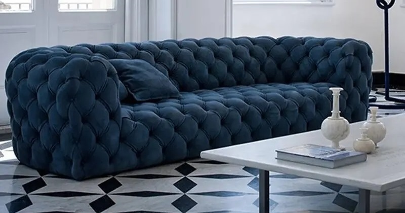 Chesterfield 3 Seater fabric sectionals sofa set