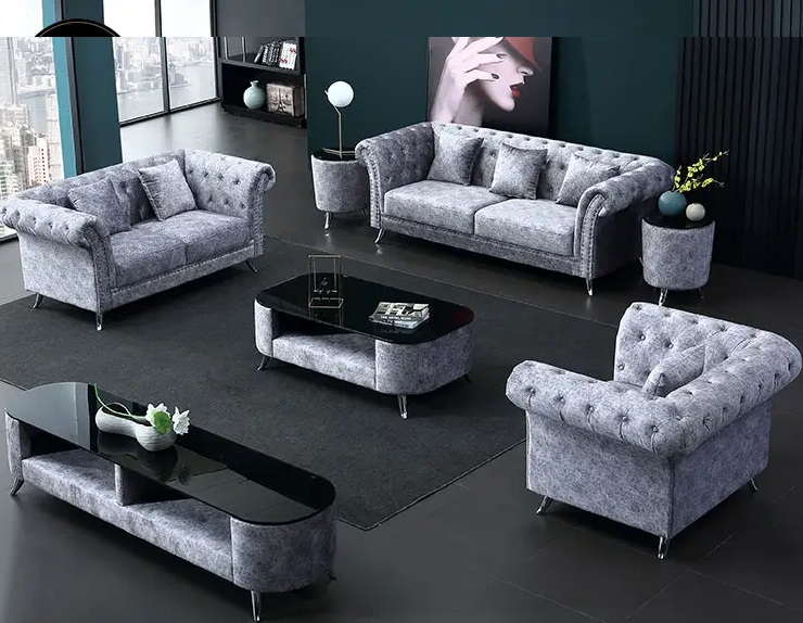 chesterfield fabric home sofa set furniture