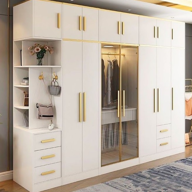 custom design 6 door wide bedroom clothes wardrobe closet