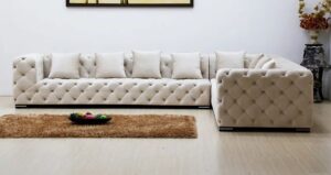 Corner Velvet High Quality FabricChesterfield Sofa set Set furniture
