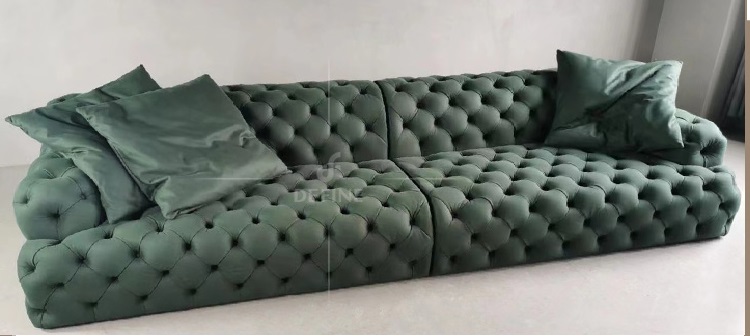 Modern living room chesterfield leather& fabric sofa bed furniture